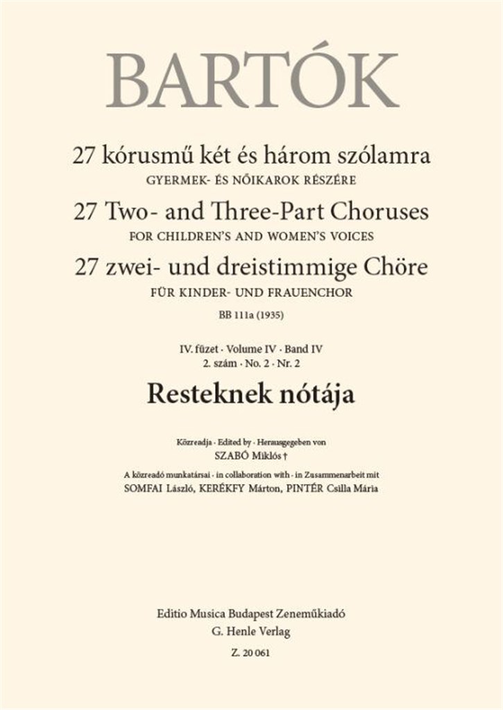 Resteknek Nótája - BB 111a