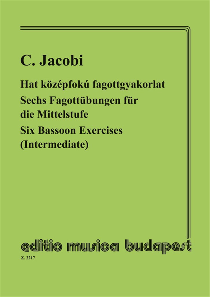 Sechs Fagottübungen für die Mittelstuufe