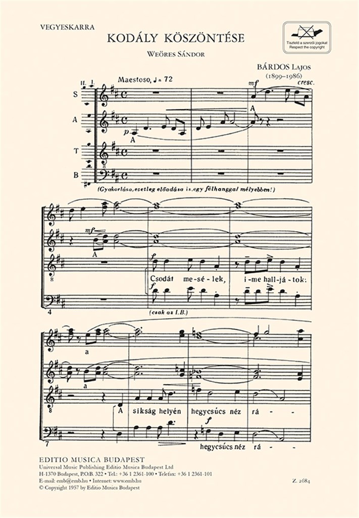 Kodaly koszontese