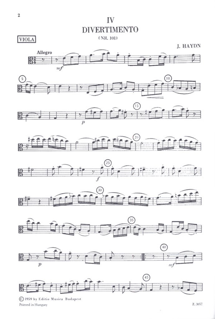 Sei divertimenti für Violine, Viola und Violonce