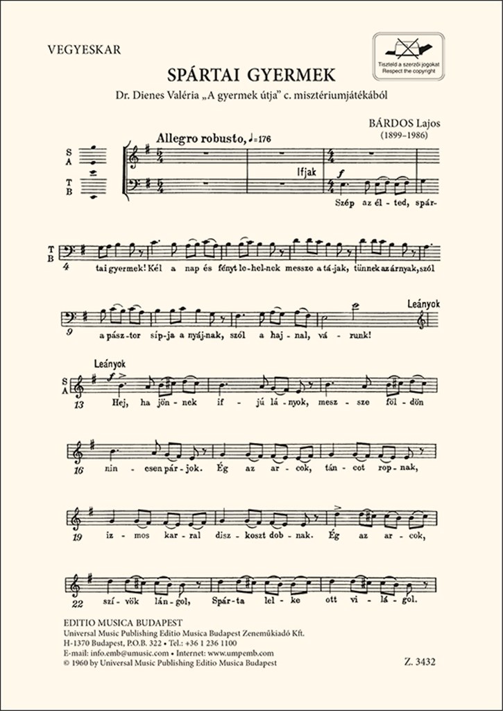 Spártai gyermek. From the mystery-play
