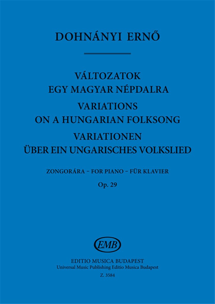 Variationen Über Ein Ungarisches Volkslied Op. 29