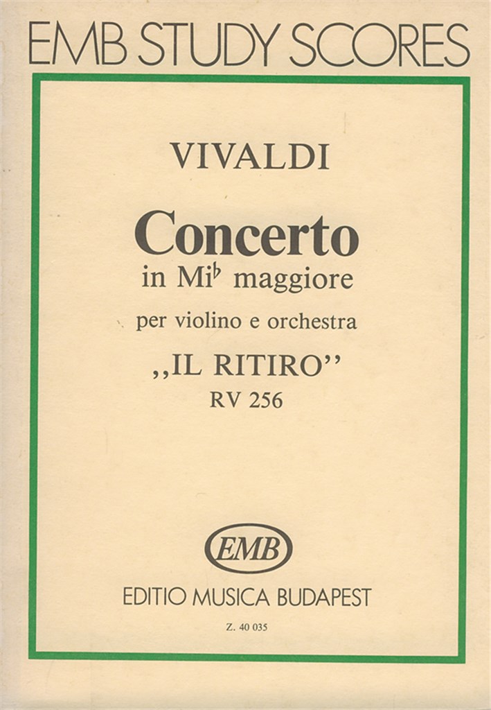 Concerto in mi maggiore.Il Ritiro per violino e