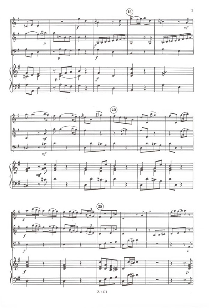 Trio für 2 Violinen, Violoncello und Continuo ad