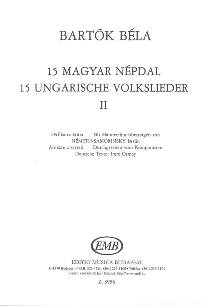 15 ungarische Volsklieder