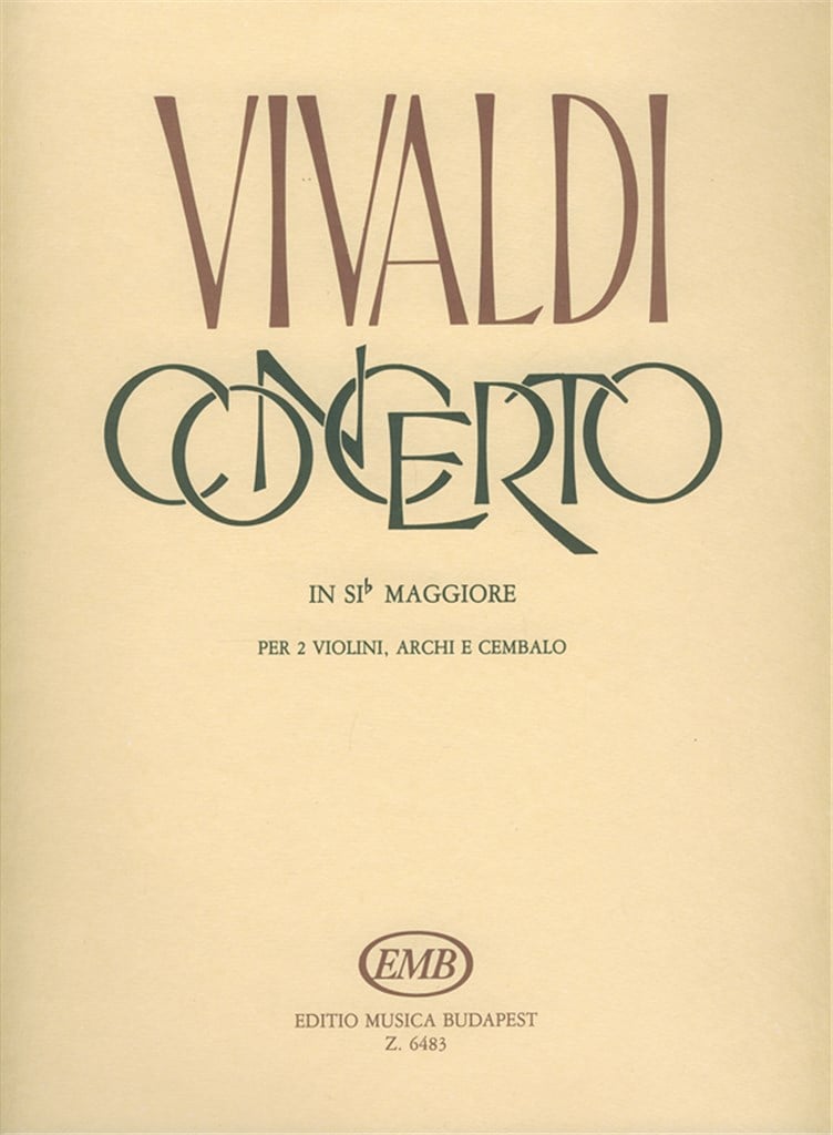 Concerto In Sib Maggiore Per 2 Violini, Archi E