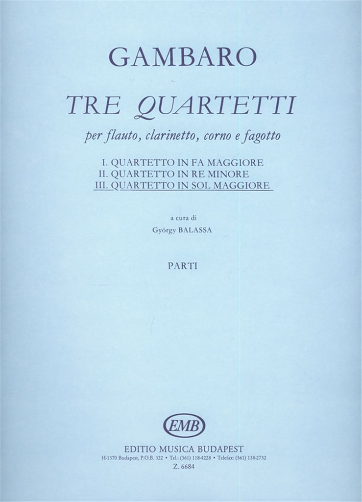 Tre quartetti per flauto, clarinetto, coro e fagot