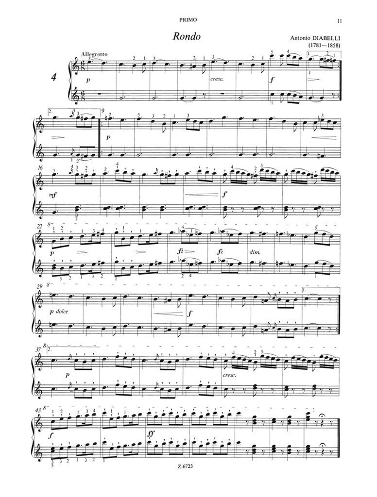 Vierhändige Klaviermusik für Anfänger