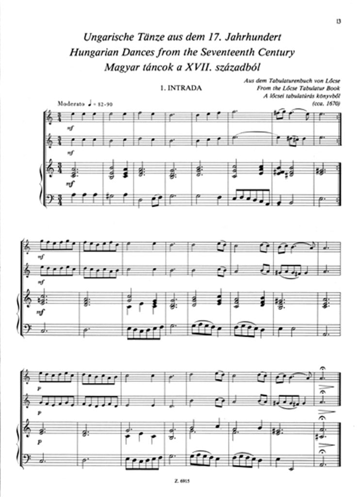 Kammermusik für Anfänger, für zwei Melodieinstrume