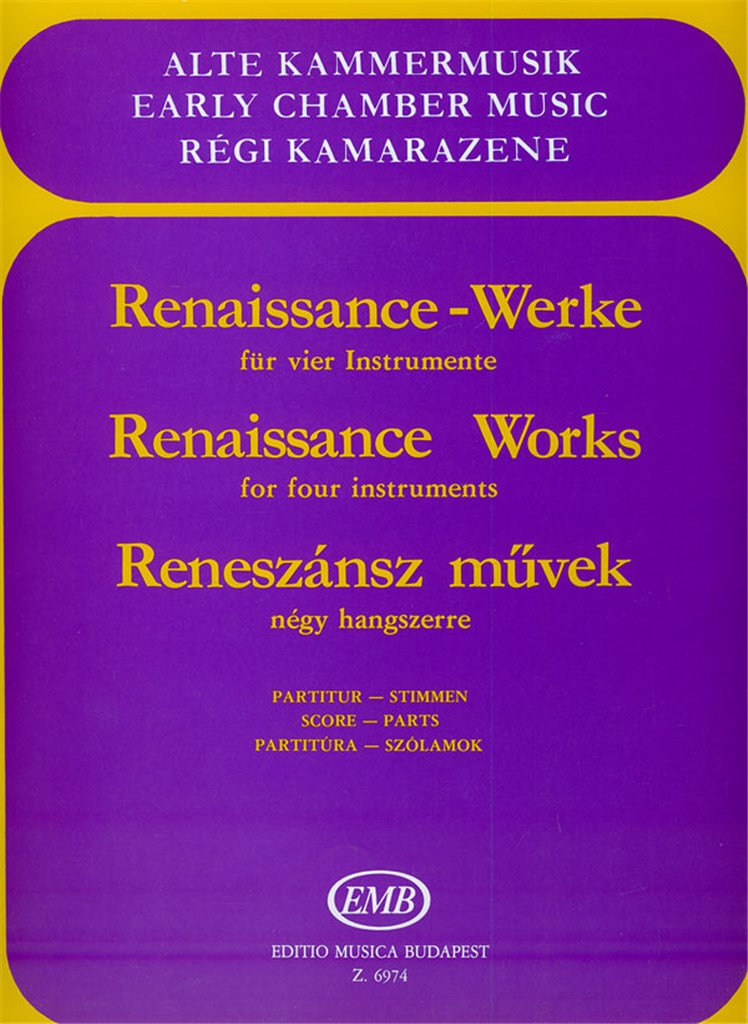 Renaissance Werke für vier Instrumente