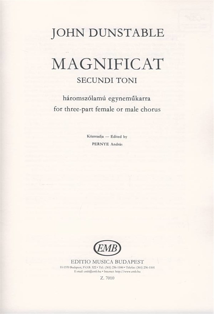 Magnificat Secundi Toni Für Dreistimmige Frauen-