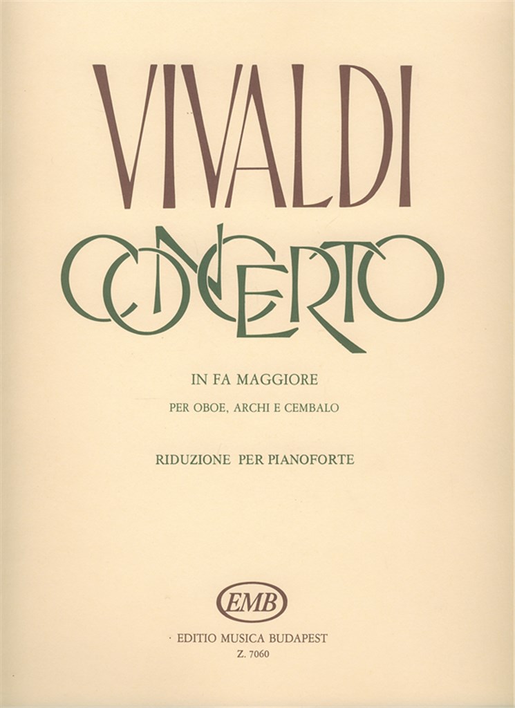 Concerto In Fa Maggiore Per Oboe, Archi E Czalo