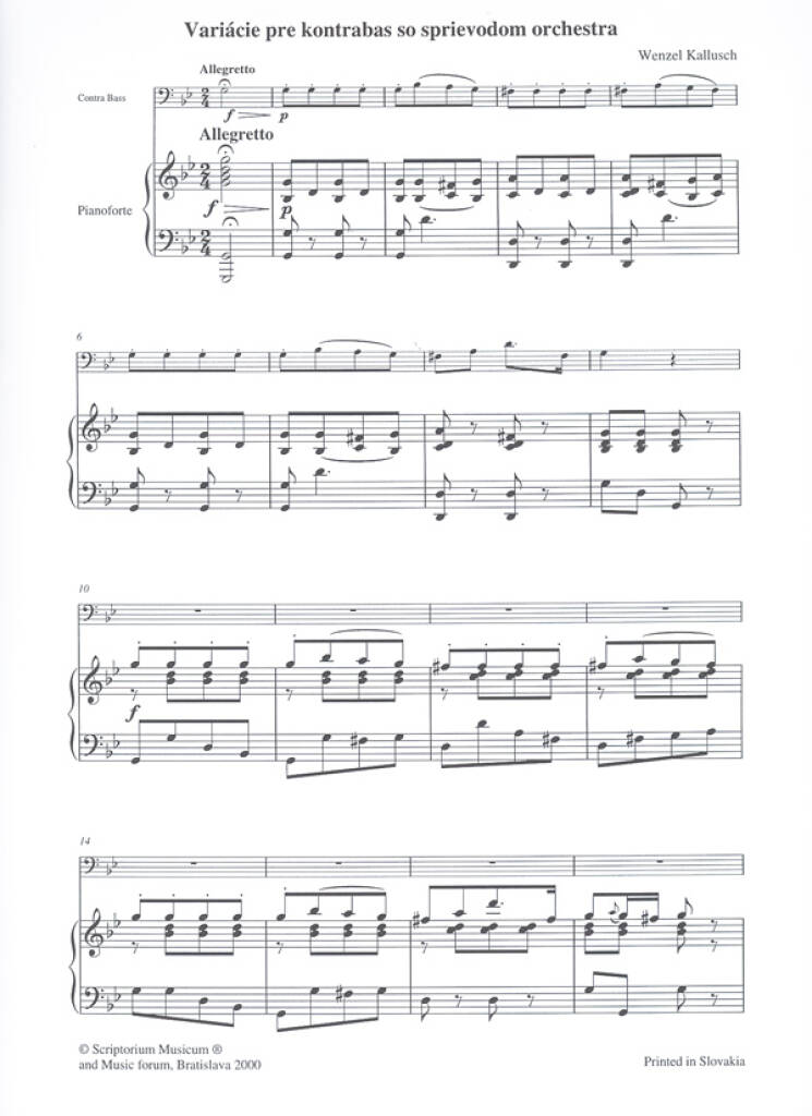 Variationen den Contra Bass mit begleitung des Orc