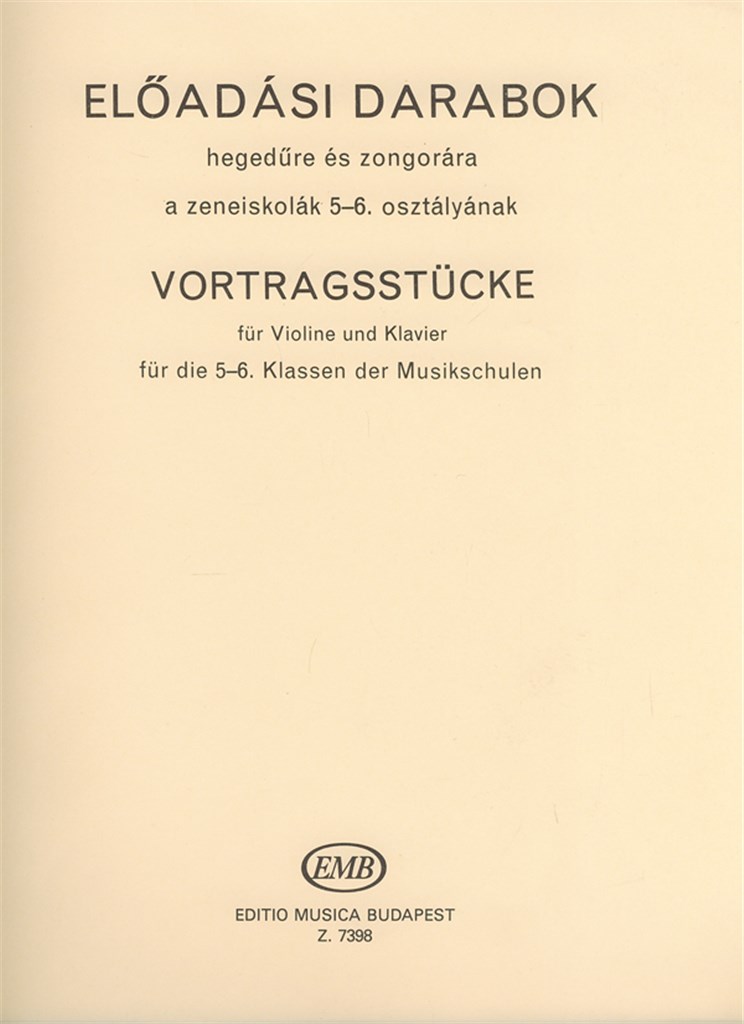 Vortragsstücke für Violine und Klavier zu Band V