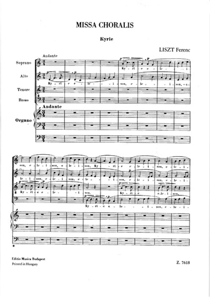 Missa choralis für gem. Chor und Orgel