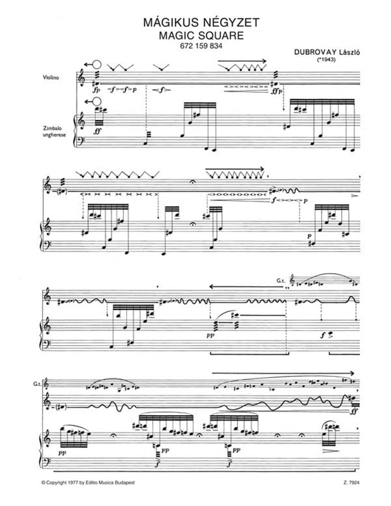 Magisches Quadrat für Violine und Zymbal
