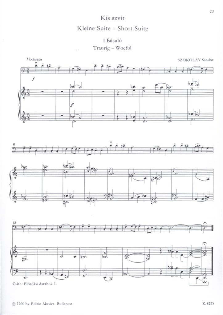 Leichte Vortragsstücke für Violoncello und Klavi