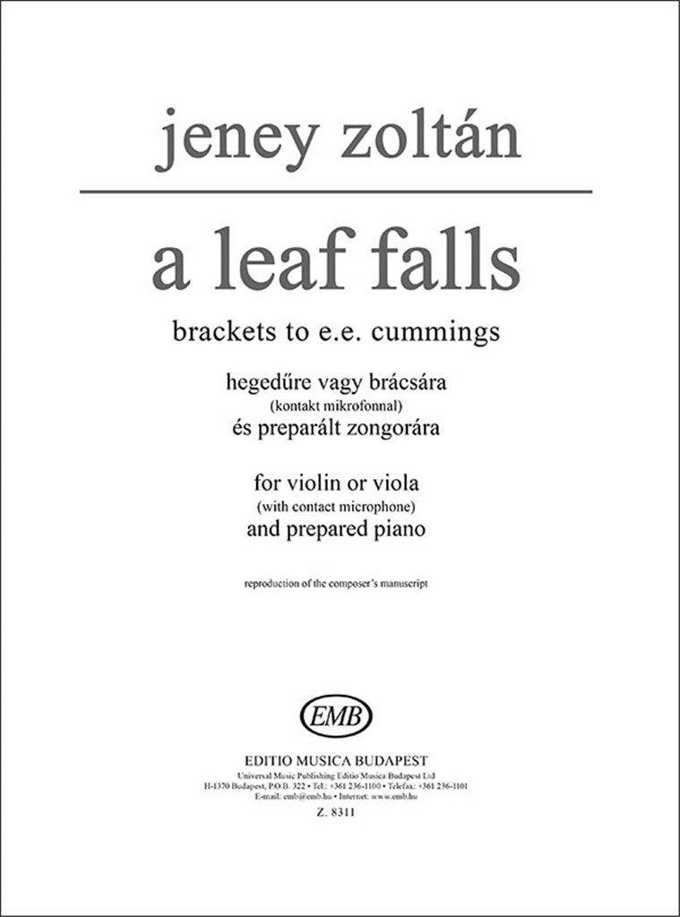 A Leaf Falls für Violine oder Viola (mit Kontakt