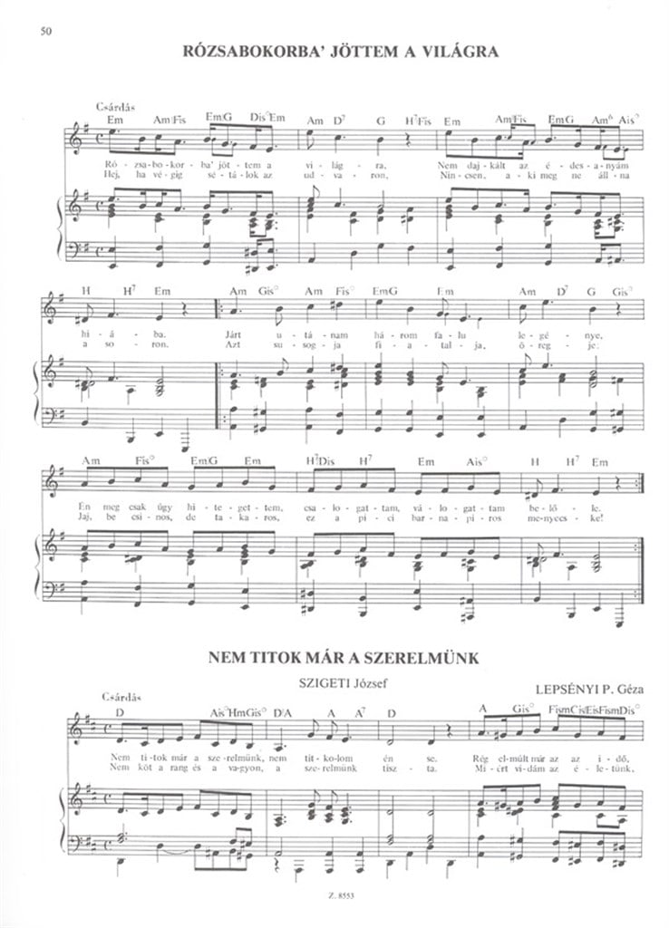 Szol a nota XVI Ungarische Lieder-Sammlungen
