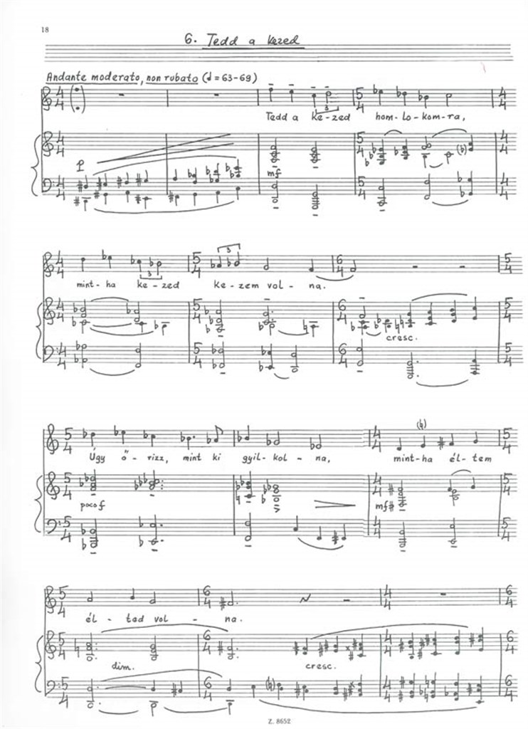 Sok gondom közt I Lieder nach Gedichten von A. Jo