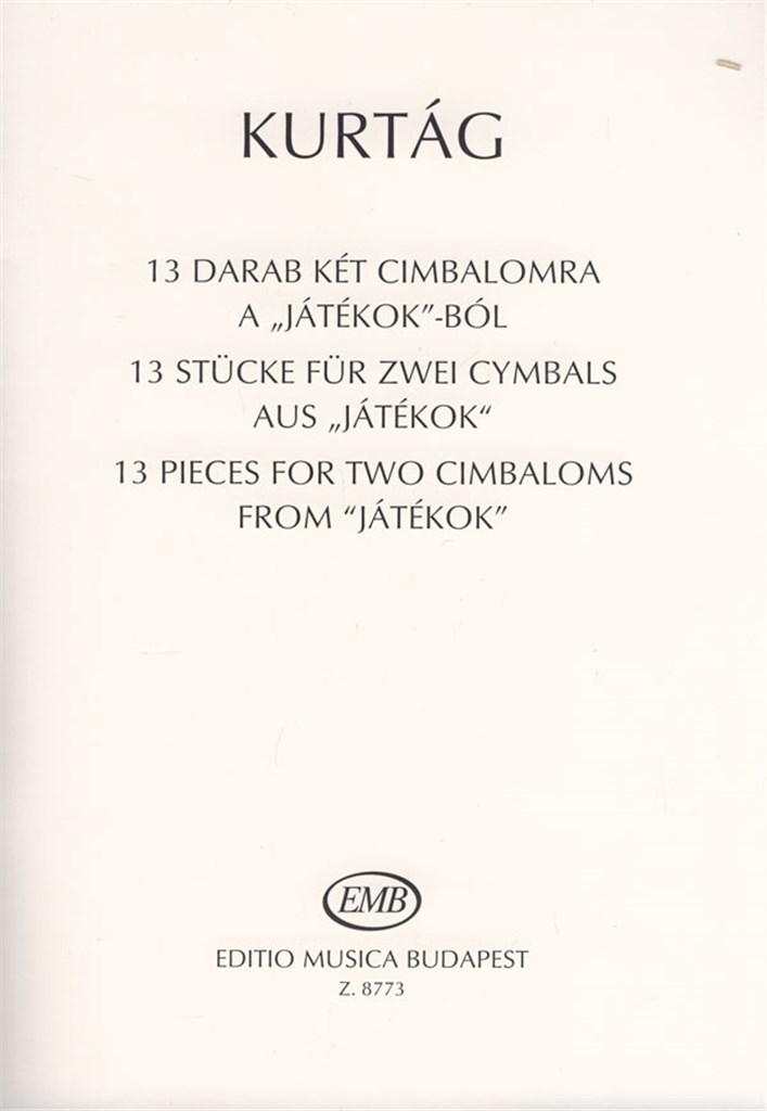 13 Stücke für 2 Cimbaloms aus Jatekok