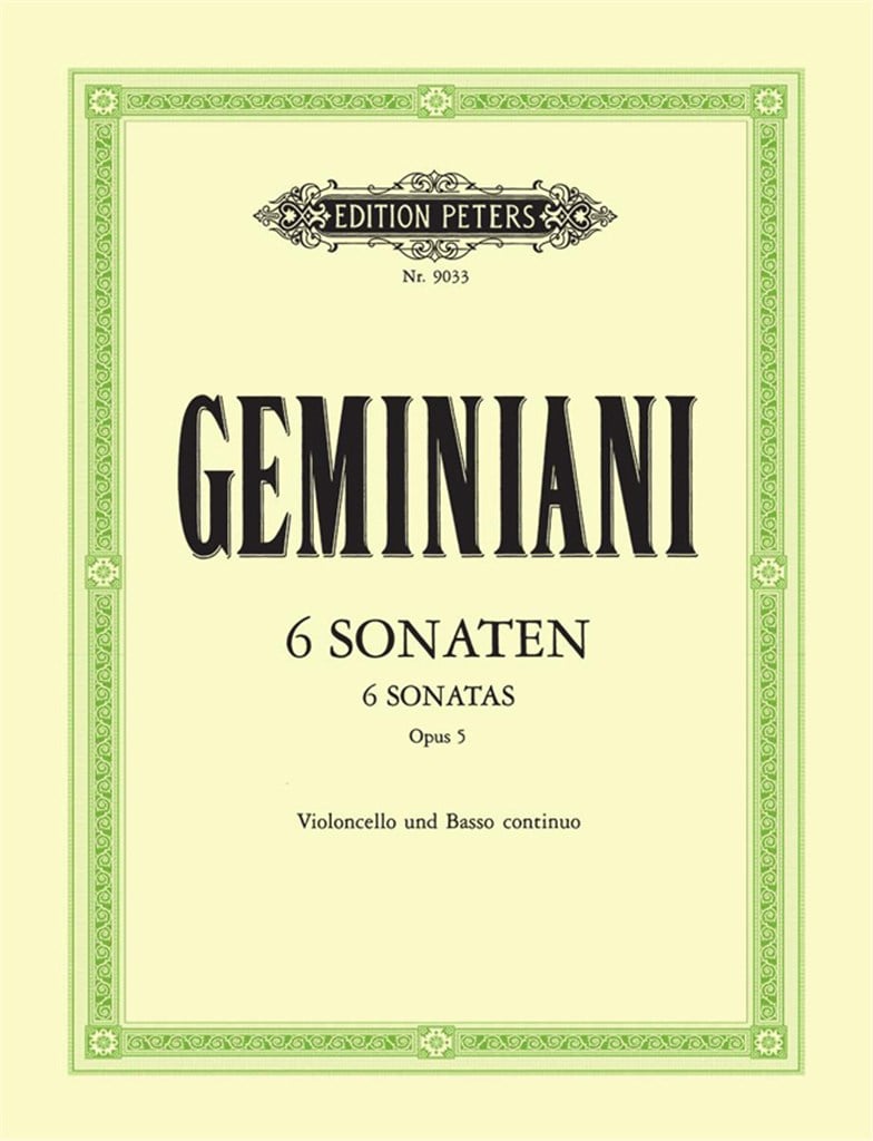 6 Sonaten fur Violoncello und BC Opus 5.