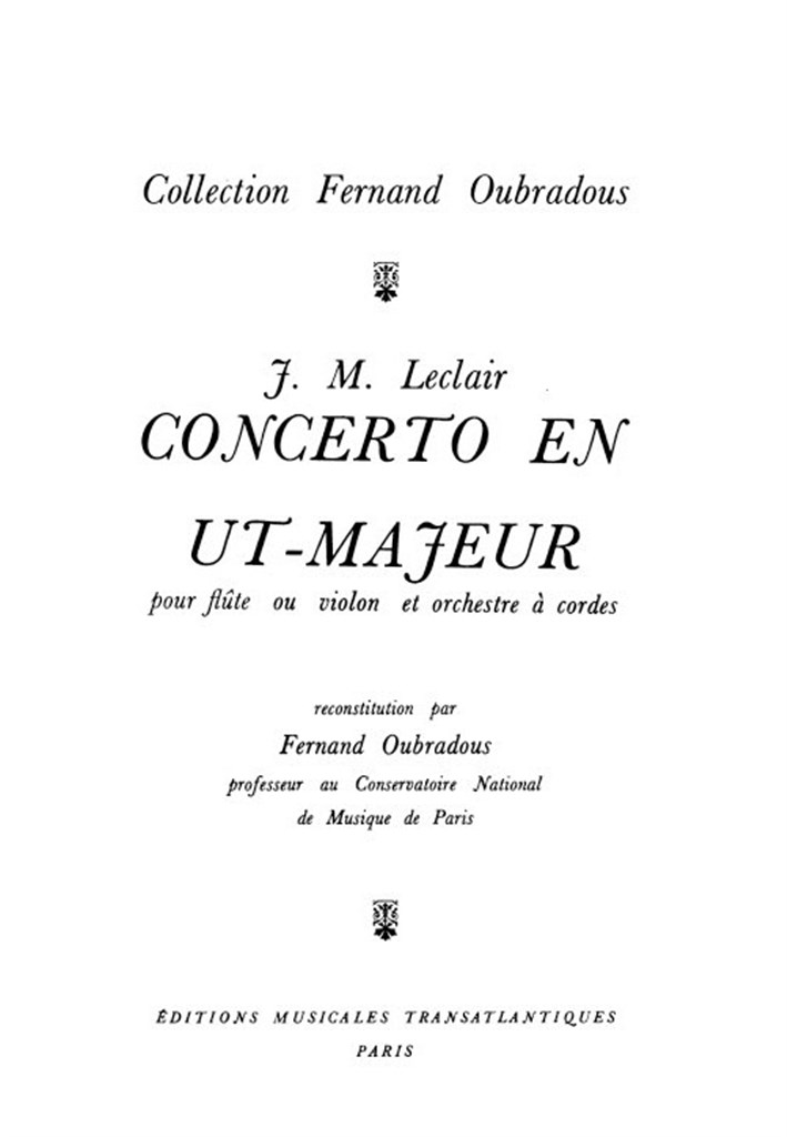 Concerto En Ut Majeur