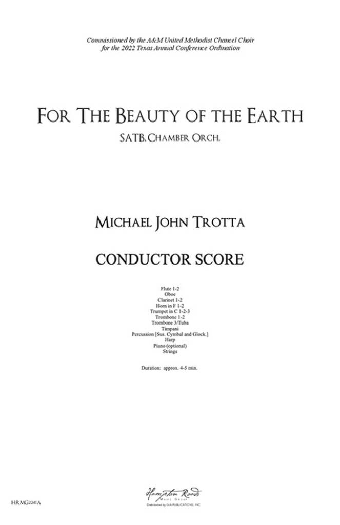 For the Beauty of the Earth Full Score