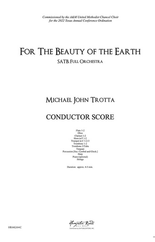 For the Beauty of the Earth Conductor's Score