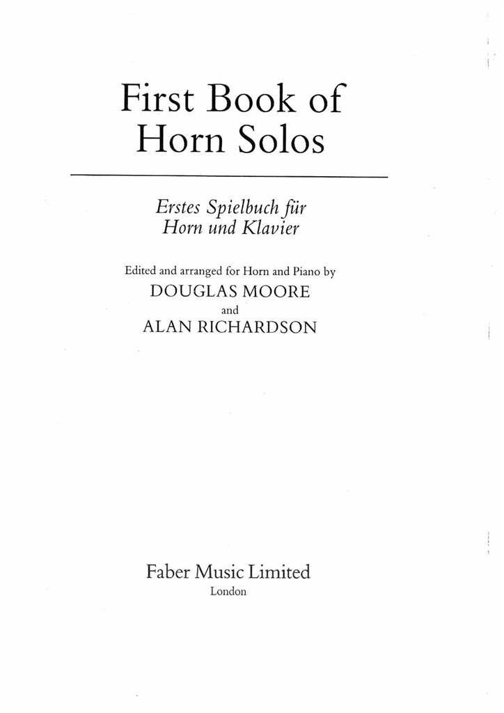 First Book of Horn Solos