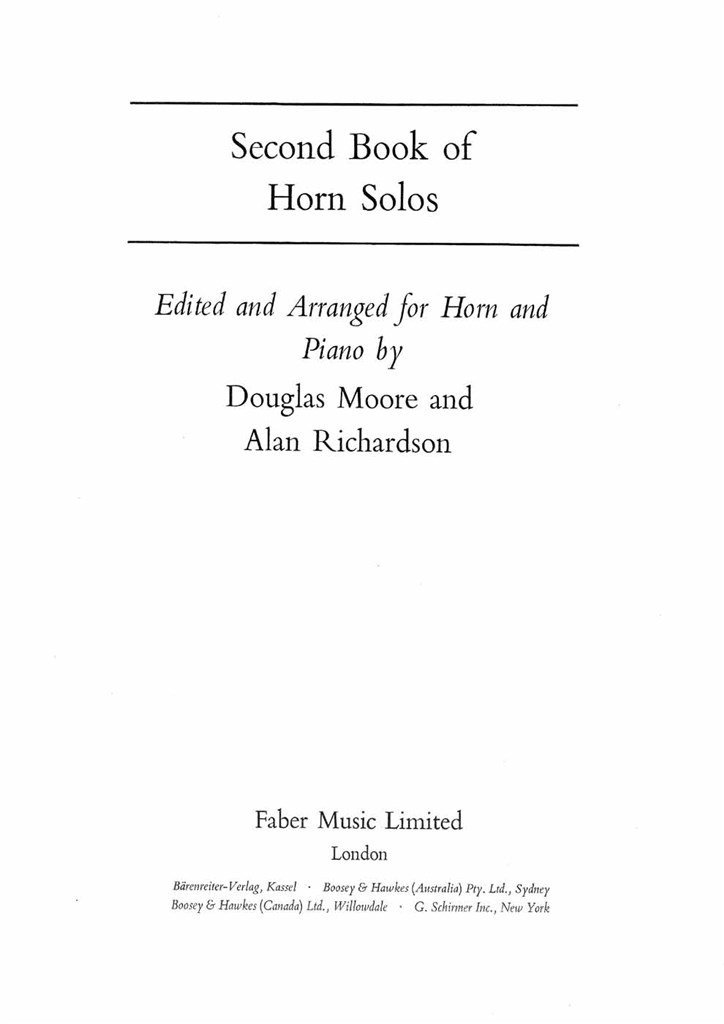 Second Book of Horn Solos