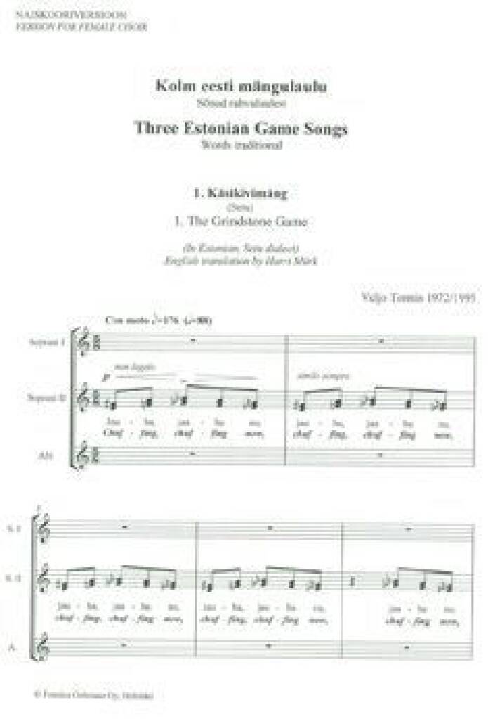 Three Estonian Game Songs