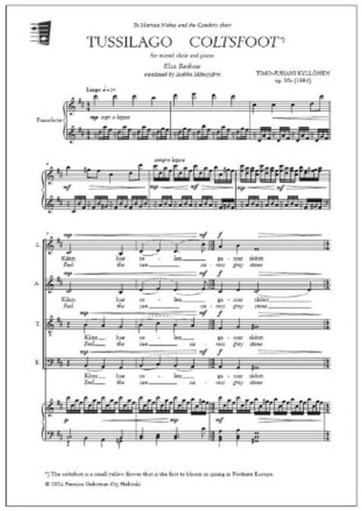 Tussilago (Coltsfoot) for mixed choir and piano