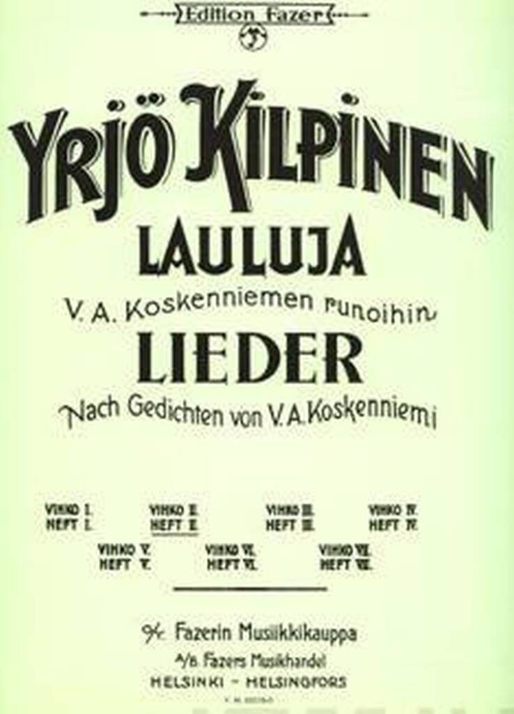 37 Laulua V.A. Koskenniemen runoihin op. 23 Heft 4