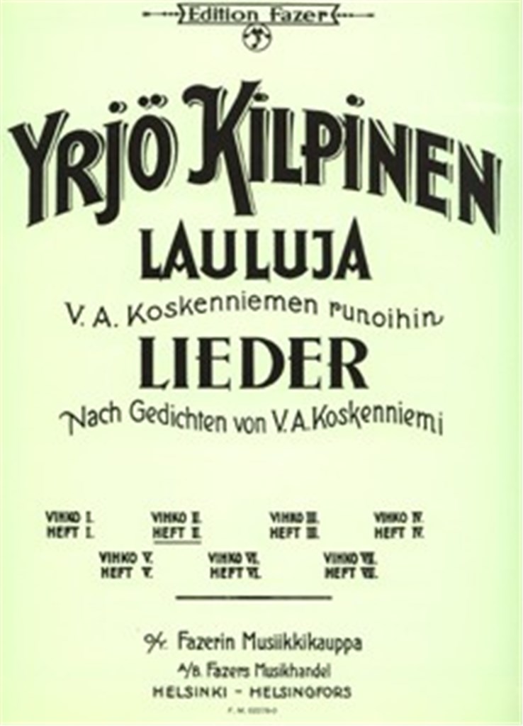 37 Lieder Nach Gedichten Von V.A. Koskenniemi