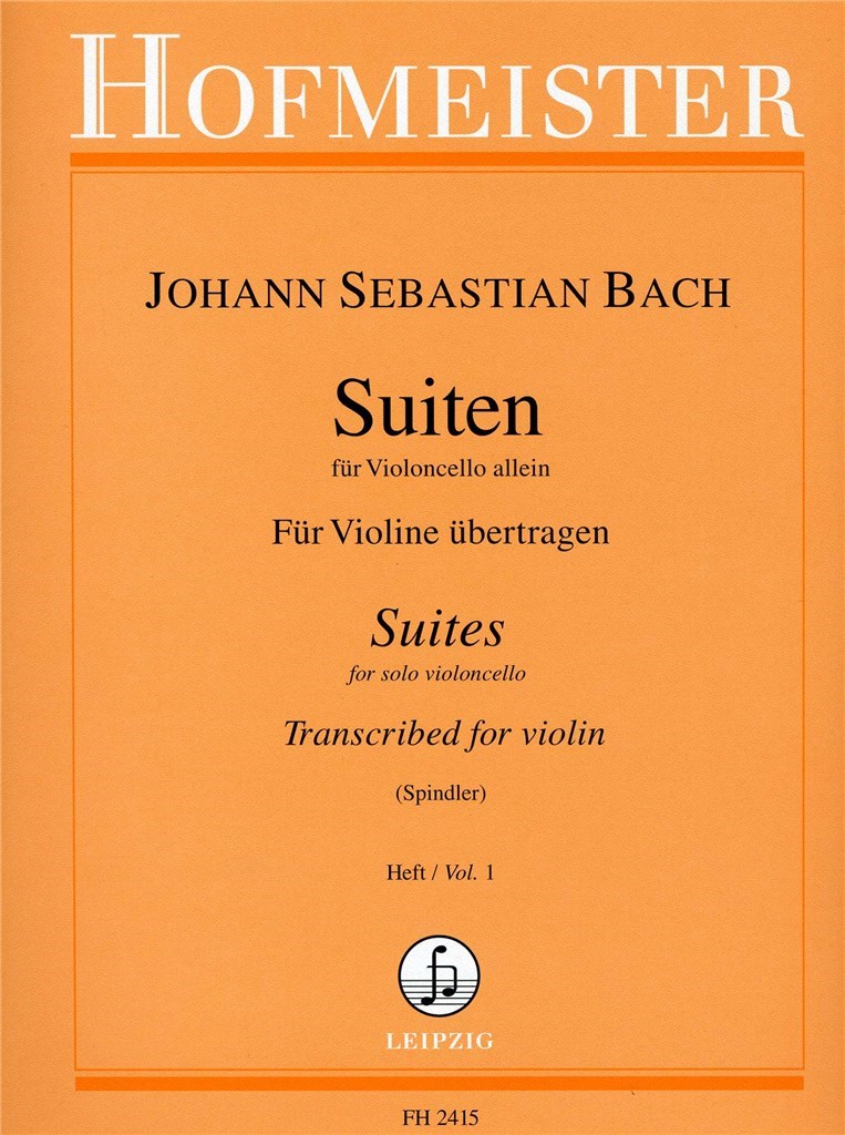 Suiten für Cello. Für Violine übertragen, Heft 1