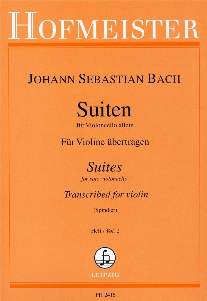Suiten für Cello. Für Violine übertragen, Heft 2