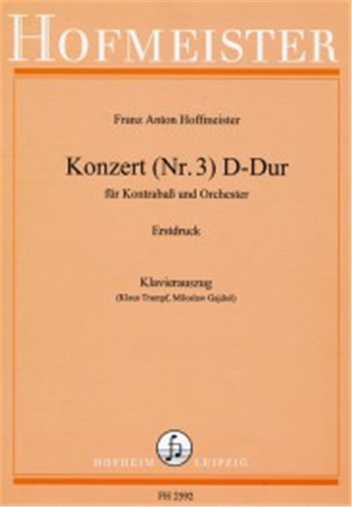 Konzert Nr. 3 D-Dur für Double Bass und Orchester