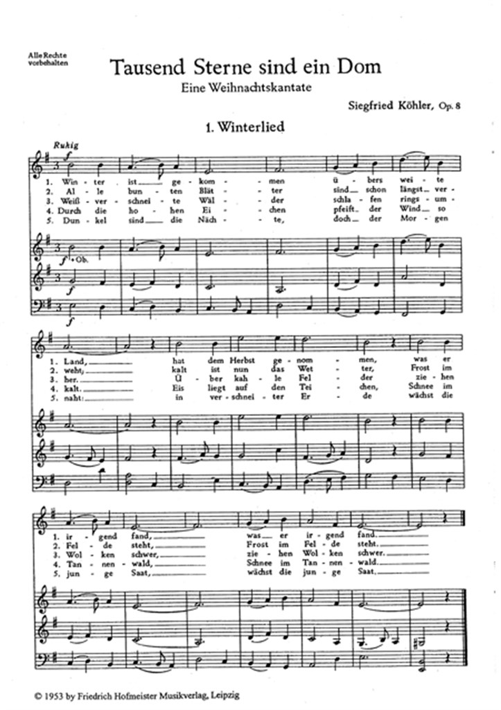 Tausend Sterne sind ein Dom, op. 8