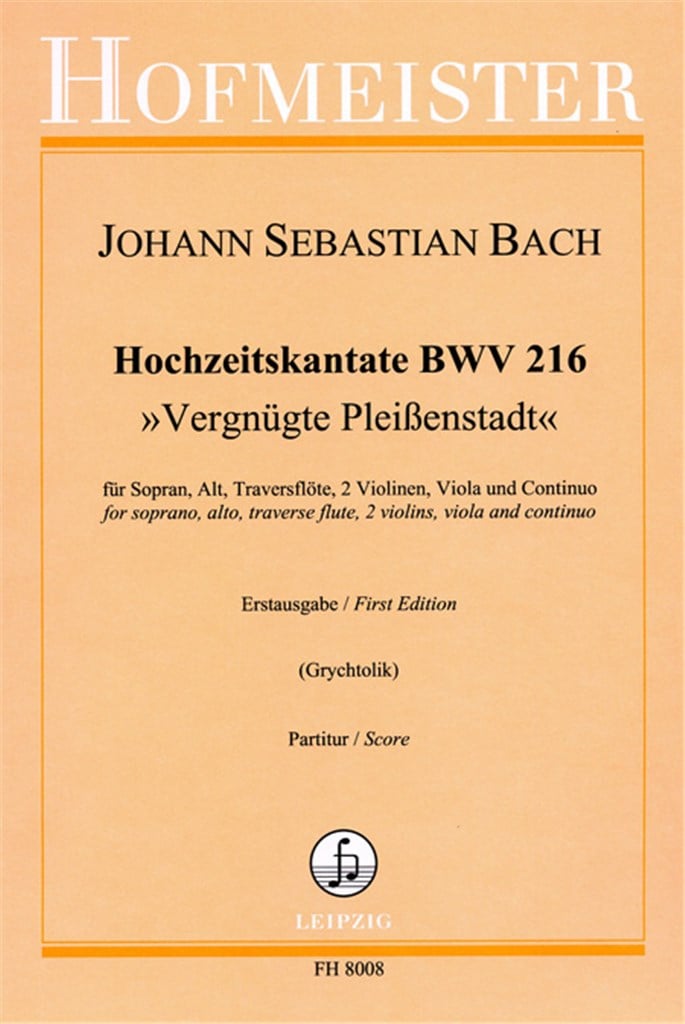 Hochzeitskantate Vergnügte Pleienstadt BWV 216