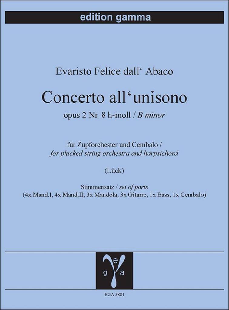 Concerto all'unisono opus 2 Nr. 8 h-moll