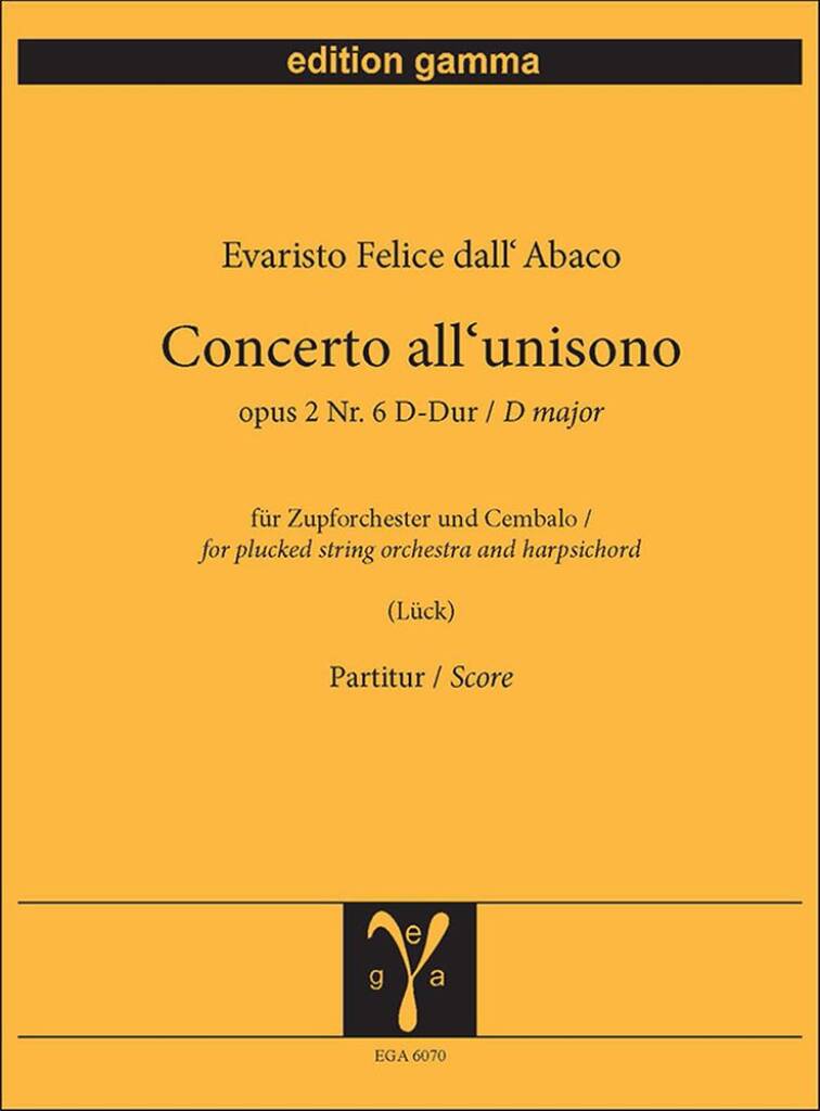 Concerto all unisono op. 2 Nr. 6 D-Dur