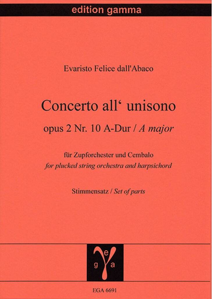 Concerto all'unisono op. 2 Nr. 10 A-Dur