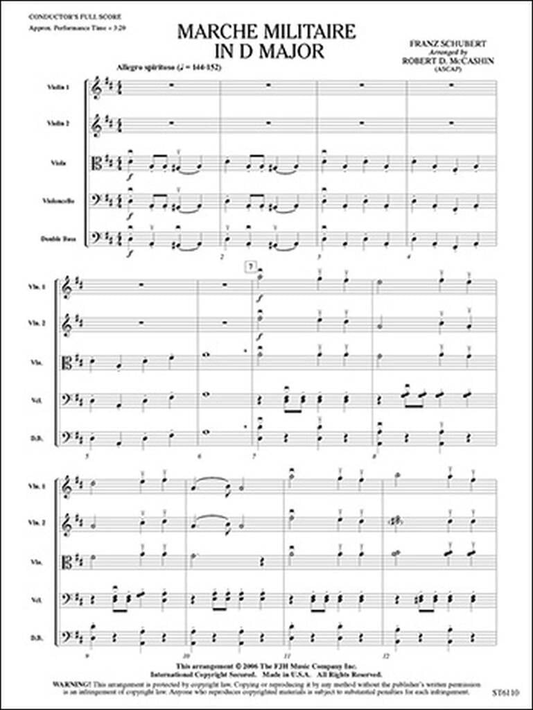 Marche Militaire In D Major