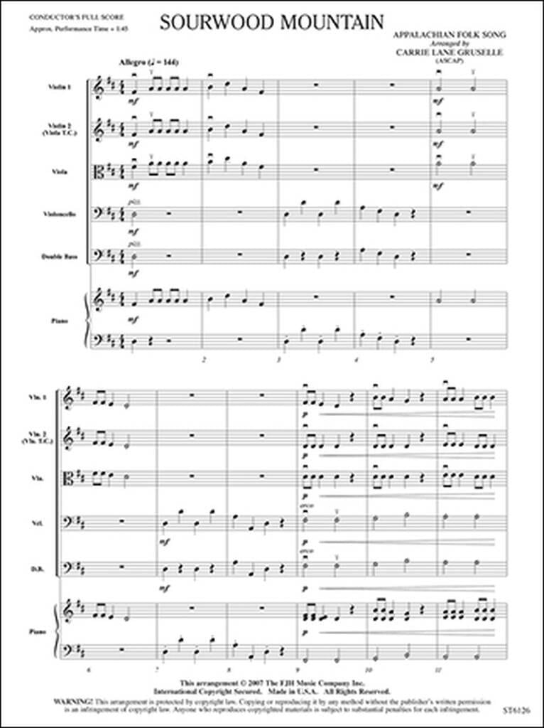 Sourwood Mountain (Score and Parts)