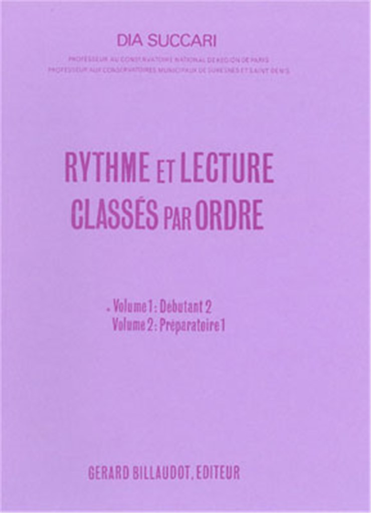 Rythme Et Lecture Classes Par Ordre Volume 1