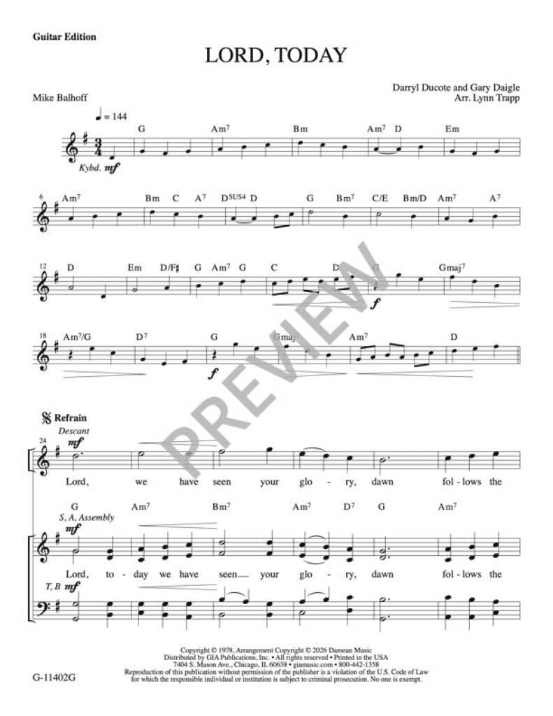 Lord, Today - Guitar edition