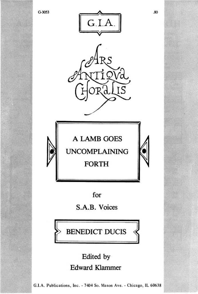A Lamb Goes Uncomplaining Forth