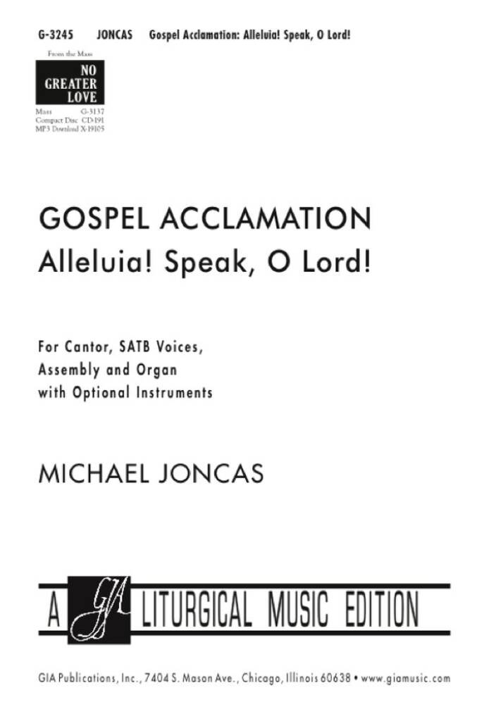 Gospel Acclamation from No Greater Love