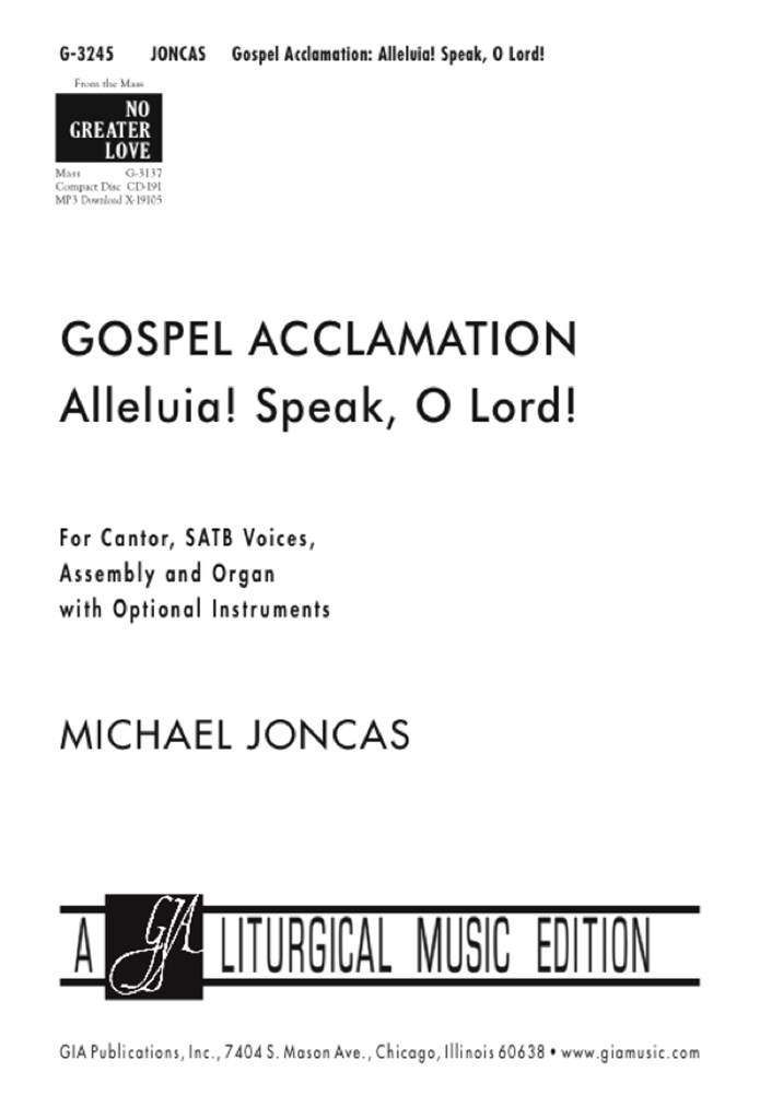 Gospel Acclamation from No Greater Love